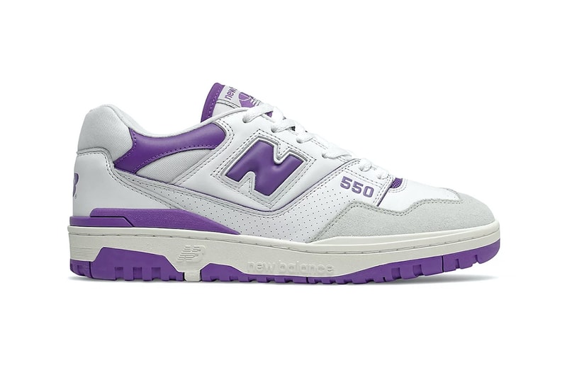 new balance nb 550 purple white colorway sneakers footwear kicks shoes lateral