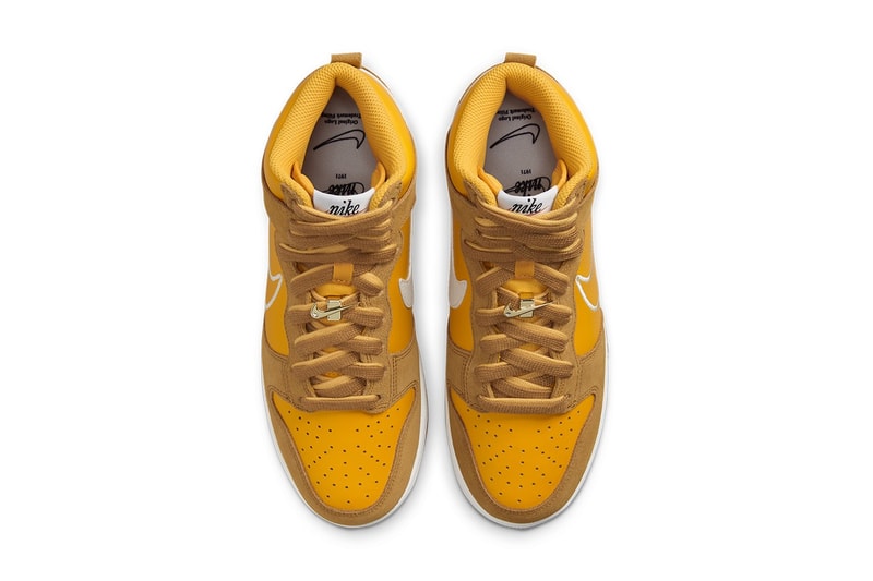 Nike Dunk High First Use Pack University Gold Tan Colorway Swoosh