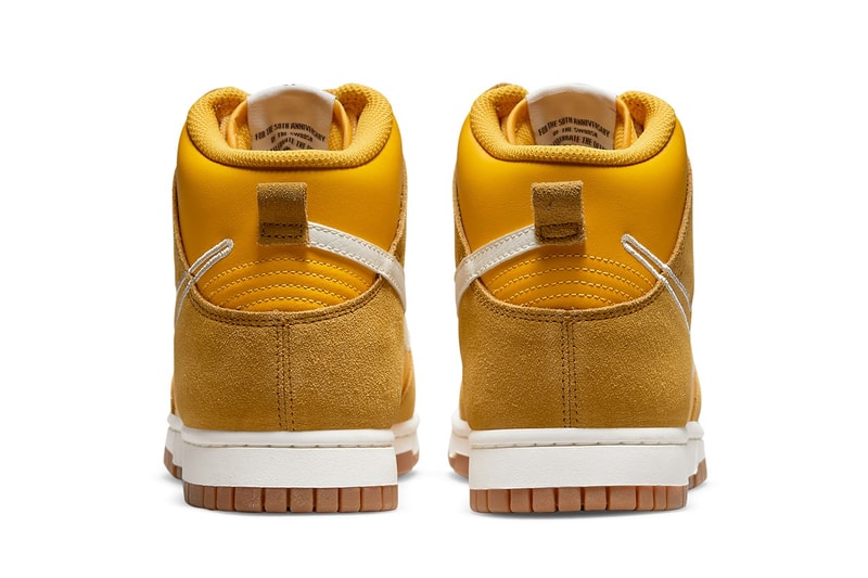 Nike Dunk High First Use Pack University Gold Tan Colorway Swoosh