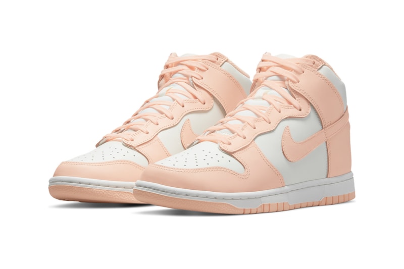 Nike Womens Dunk High Crimson Tint Pink White Footwear Kicks Shoes Footwear Lateral