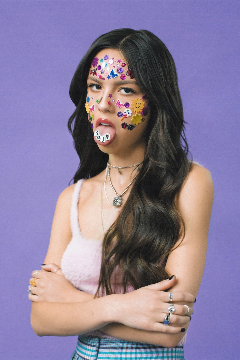 olivia rodrigo sour album cover stickers face portrait 