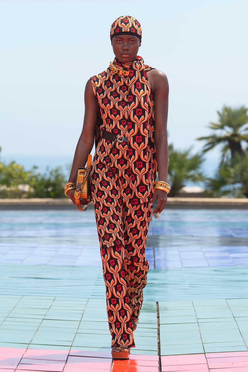 Paco Rabanne Spring/Summer 2022 SS22 Collection Julien Dossena headwear top pants bag