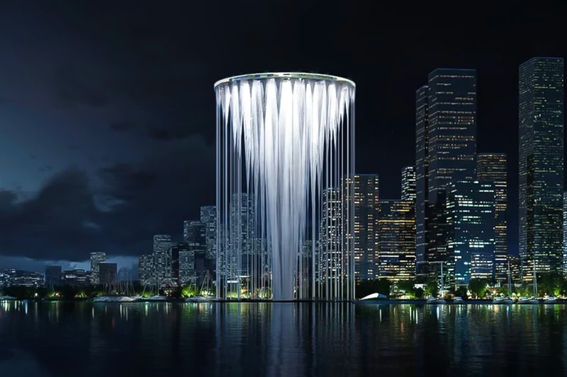 sou fujimoto tower 99 floating islands china shenzhen qianhai bay night lights