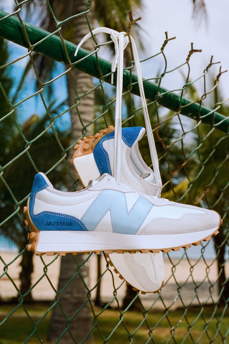 staud new balance 327 sneakers collaboration