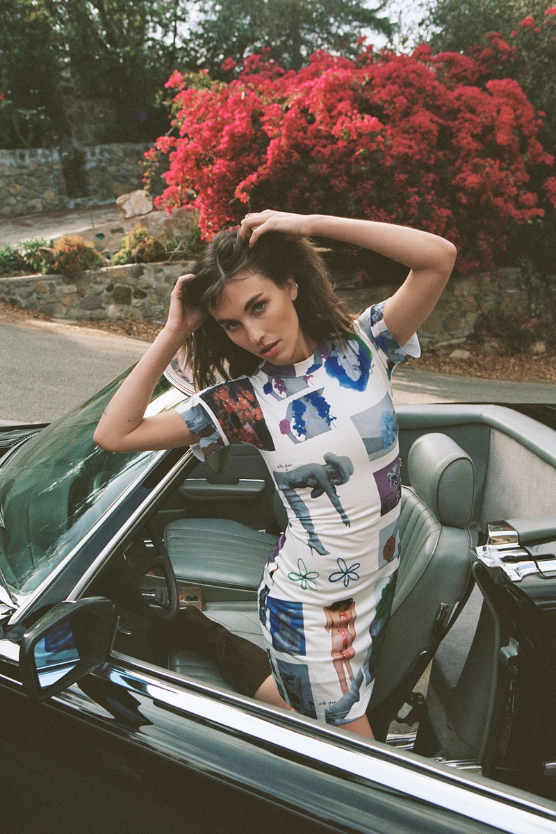 with jean morphology lord newry artist collaboration collection dress pattern print car