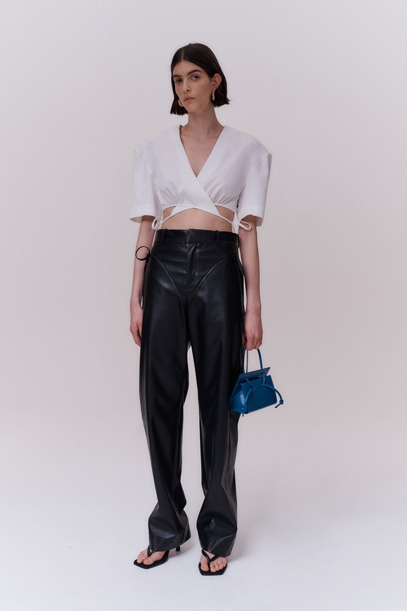 yuzefi fall winter ready to wear collection lookbook sustainable crop top pants bag