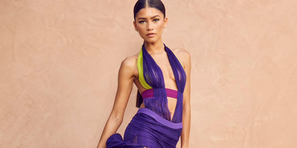 open lace back dress Purple Sequins Long Mermaid Prom Dress, Shiny V-Neck Evening Dress