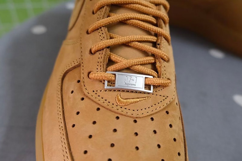 Wheat Supreme Nike Air Force 1 Low Sneakers footwear kicks sneakerhead shoes