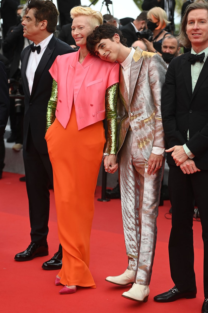 2021 Cannes Film Festival Best Red Carpet Looks The French Dispatch Timothee Chalamet Tilda Swinton