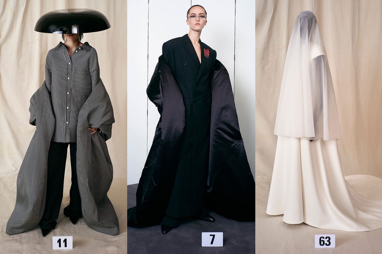 Paris Haute Couture Week 2021 Fall Winter Fashion Shows Collections Balenciaga Jean Paul Gaultier olive Sacai Chitose Abe Schiaparelli Iris Van Herpen