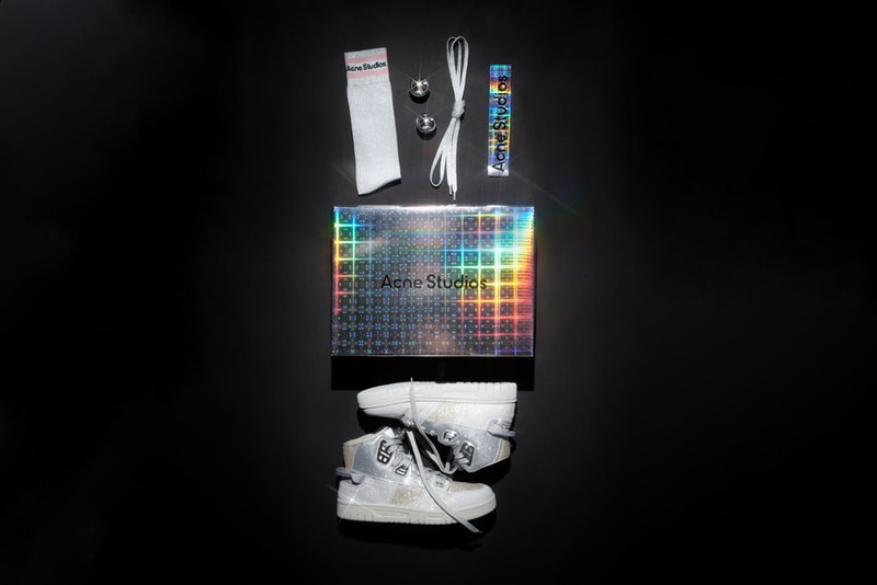 Acne Studios 08STHLM High Glitter Sneakers Footwear Shoes Kicks White Silver Gray
