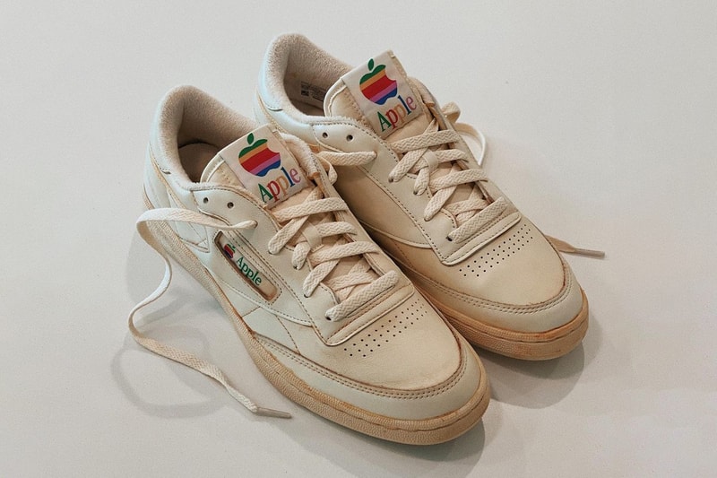 Apple Reebok Club C Sneakers Customized Andrew Chiou Vintage Logo