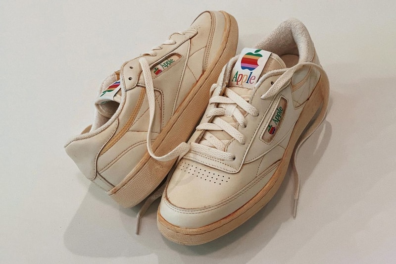 Apple Reebok Club C Sneakers Customized Andrew Chiou Details Vintage Logo