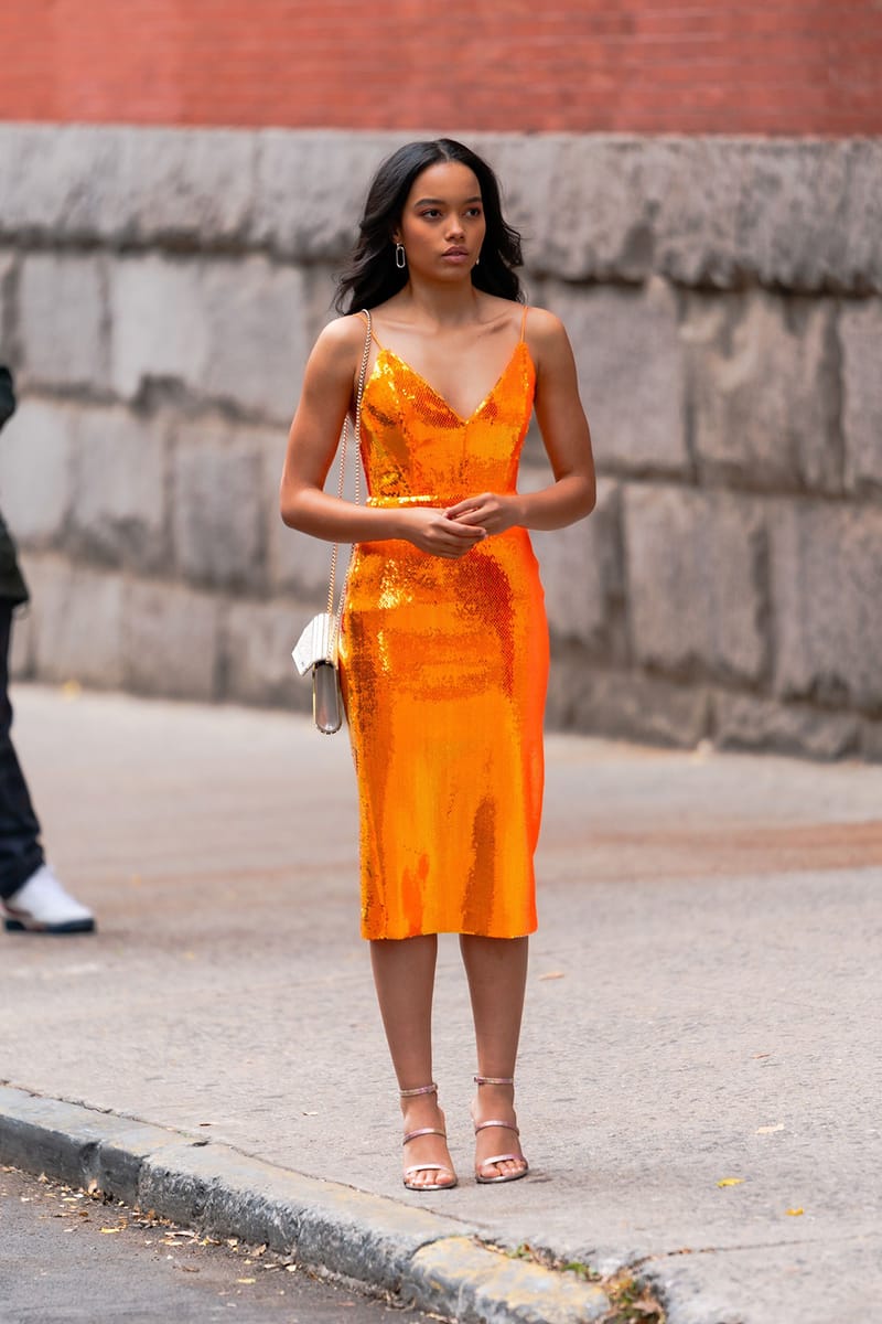 ladies orange dress