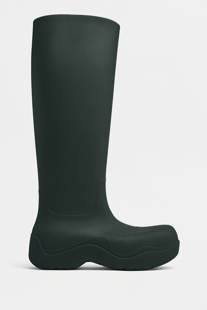 bottega veneta puddle boots knee high black shoes
