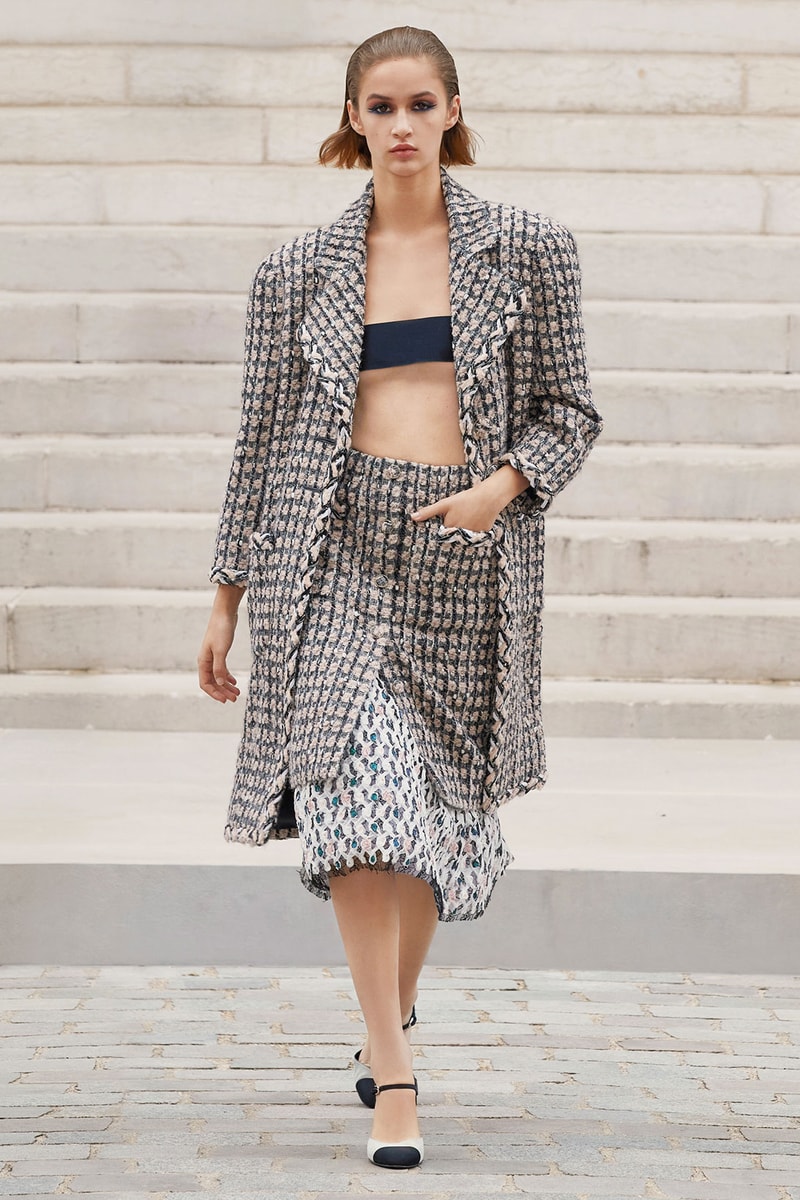 chanel fall winter 2022 haute couture collection runway virginie viard tweed dresses watch