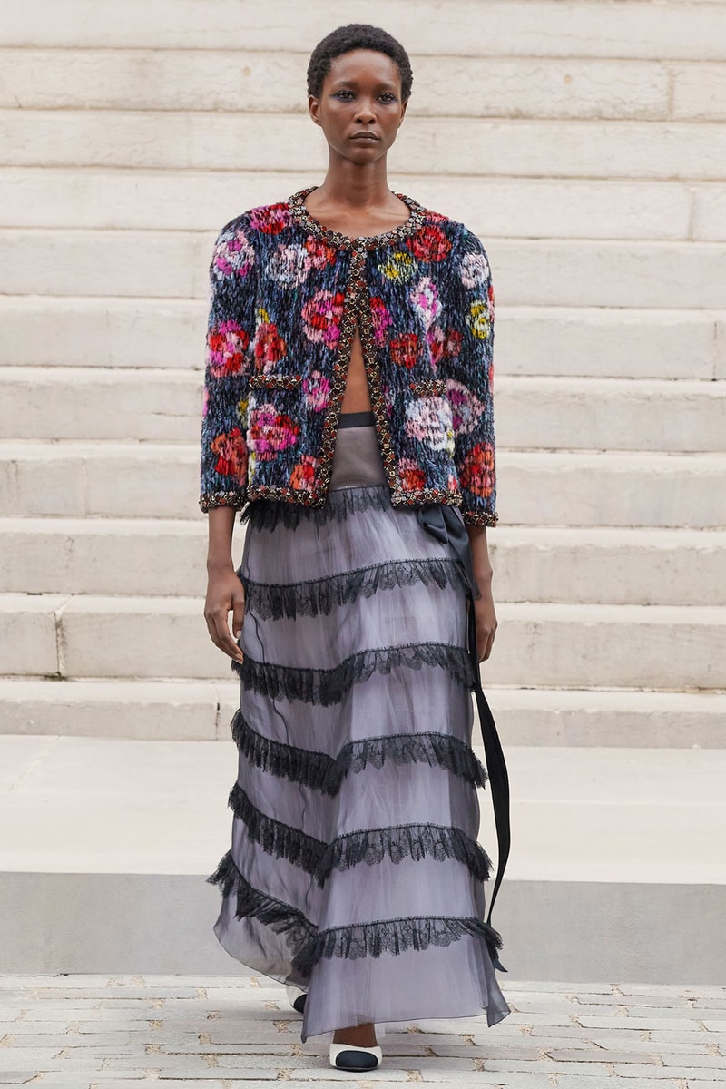chanel fall winter 2022 haute couture collection runway virginie viard tweed dresses watch