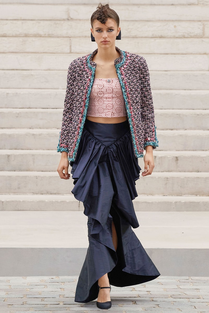 chanel fall winter 2022 haute couture collection runway virginie viard tweed dresses watch