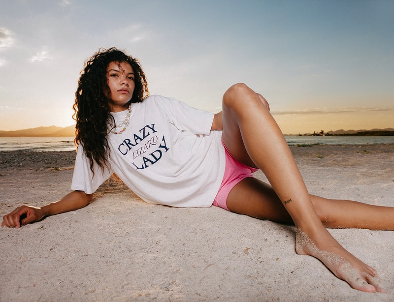 Friends With Animals Tavia Bonetti Clothing Brand Los Angeles Crazy Lizard Lady Collection Lookbook T-Shirt