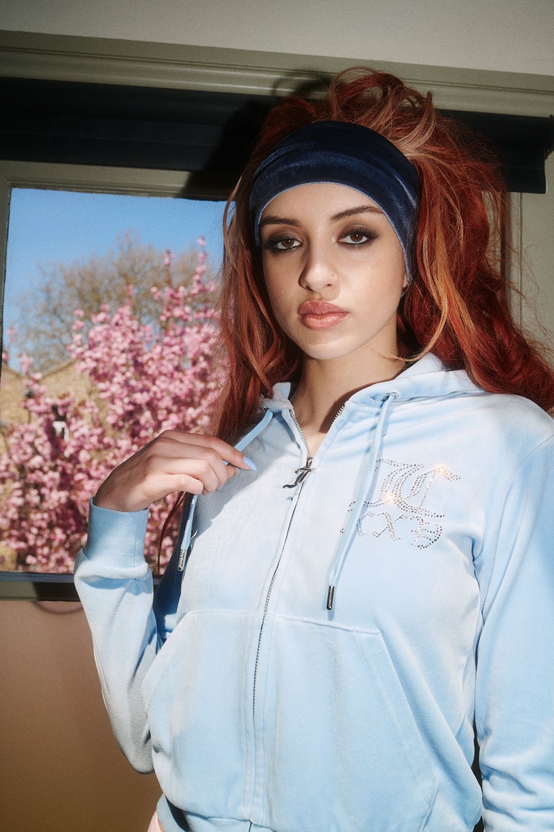 juicy couture velour tracksuit 25th anniversary headband blue hoodie jacket