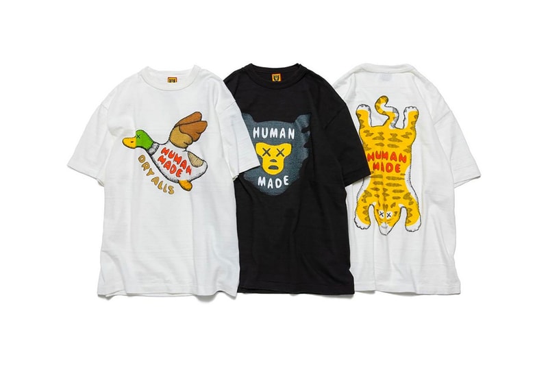 KAWS Human Made Collaboration Tees T Shirt White Black Graphics 