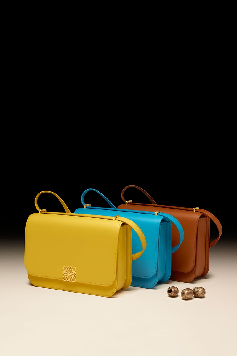 Loewe Goya Bag Purse Yellow Blue Brown Calfskin