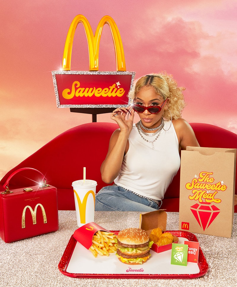 mcdonalds the saweetie meal collaboration sunglasses handbag burger