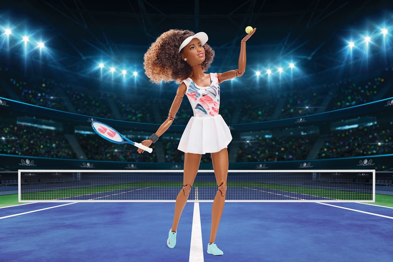 Naomi Osaka Barbie Mattel Figure Tennis Court