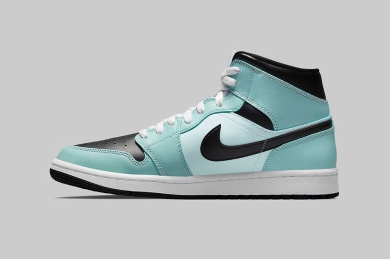 Nike Air Jordan 1 AJ1 Mid Women's Aqua Black Blue Details Swoosh