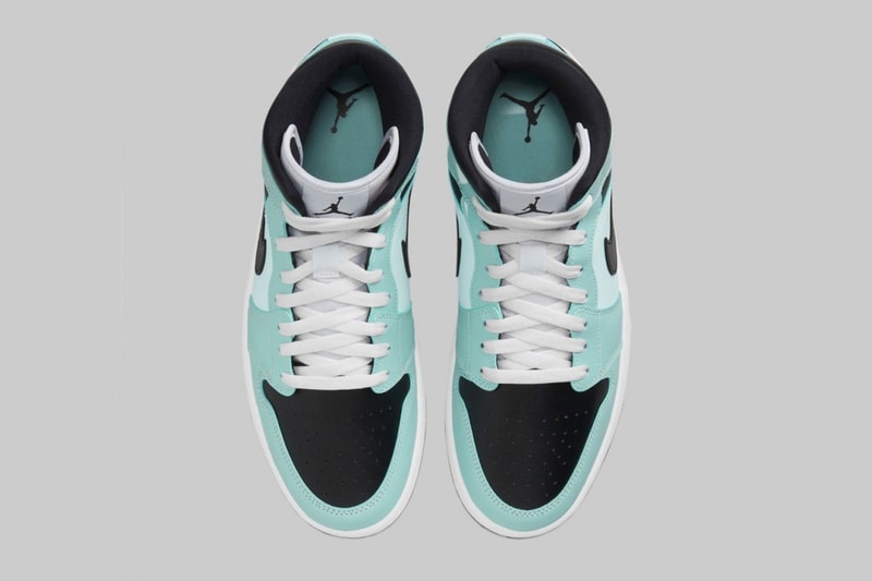 Nike Air Jordan 1 AJ1 Mid Women's Aqua Black Blue Upper Black White