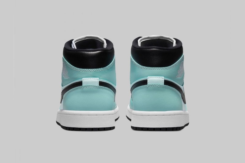 Nike Air Jordan 1 AJ1 Mid Women's Aqua Black Blue Heel Details