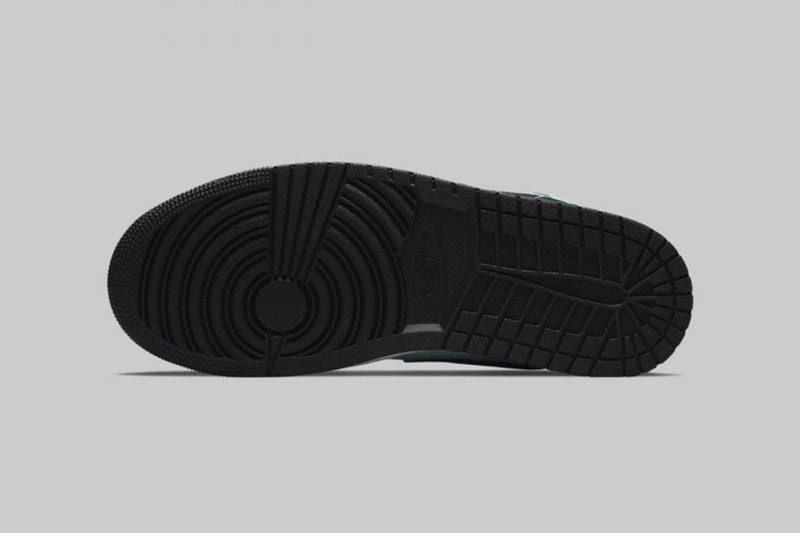Nike Air Jordan 1 AJ1 Mid Women's Aqua Black Blue Outsole Bottom