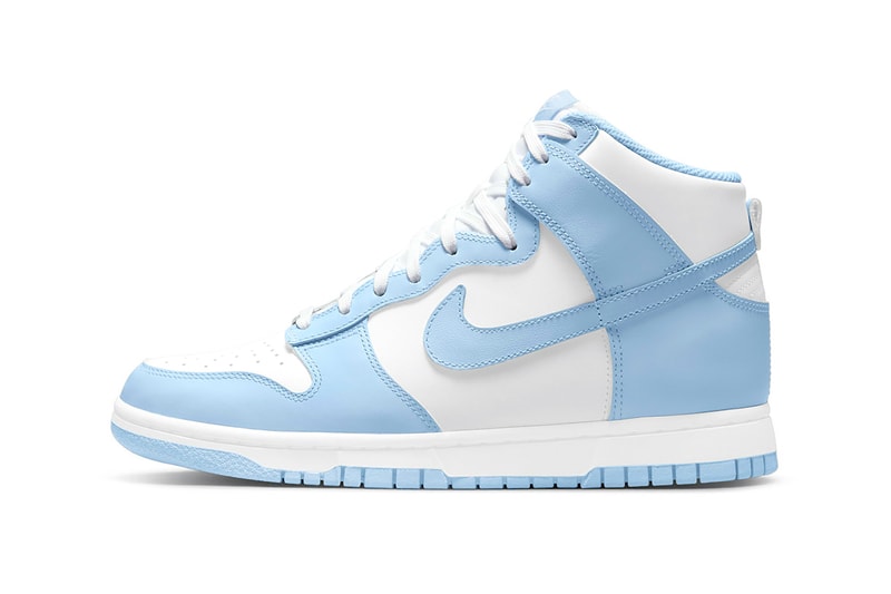 Nike Womens Dunk High Baby Blue Aluminum White Sneakers Kicks Footwear Shoes