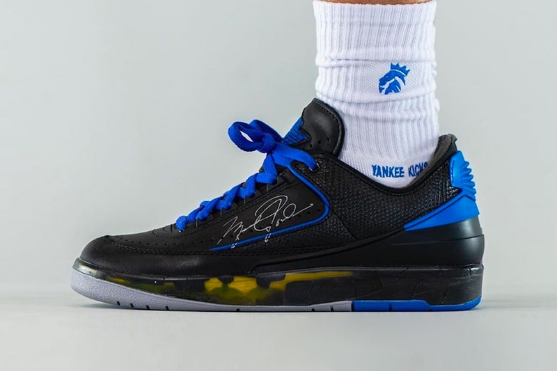 Off-White Nike Air Jordan 2 Low Black Blue Collaboration Footwear Sneakers Shoes Kicks Virgil Abloh