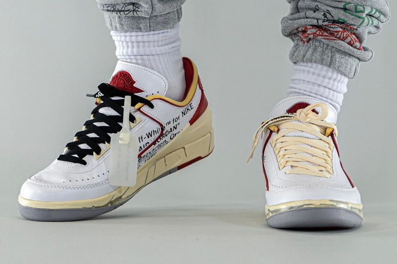 Off-White Nike Air Jordan 2 Low White Red Collaboration Footwear Sneakers Shoes Kicks Virgil Abloh