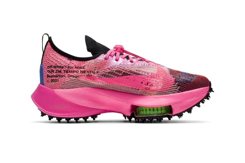 Off-White™ x Nike Air Zoom Tempo NEXT% Pink Glow Medials Virgil Abloh