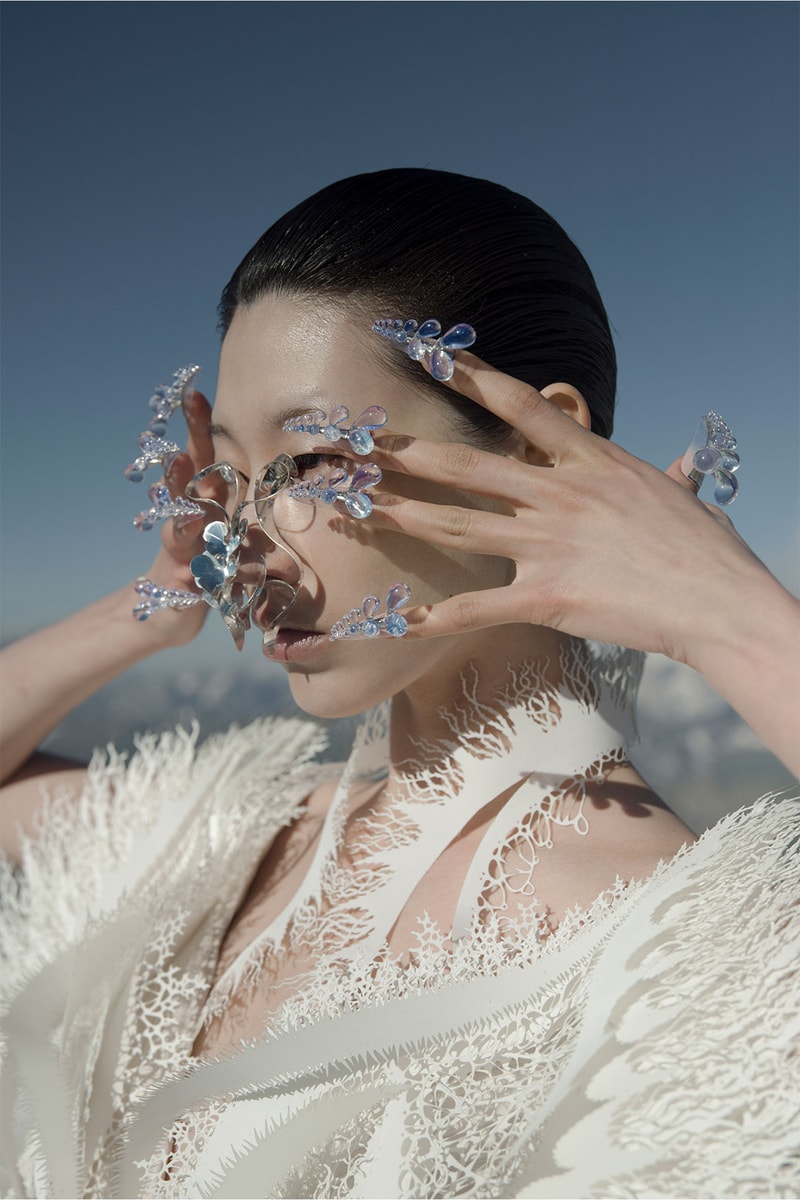 parley iris van herpen earthrise haute couture collaboration nails dress makeup