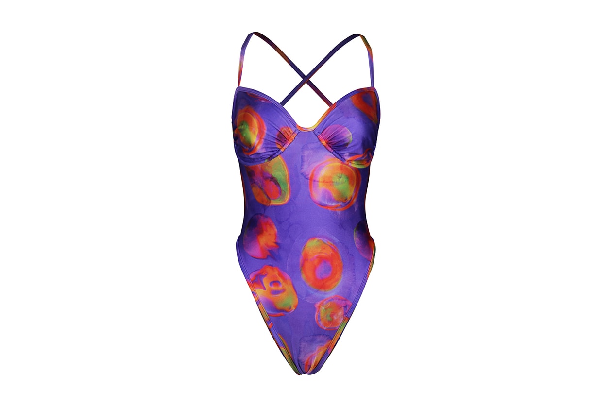 Selena Gomez La'Mariette Swimwear Collection Collaboration Swim Swimsuit Bikinis Bikini Bathing Suit Purple Theresa Mingus Morgan Brutocao