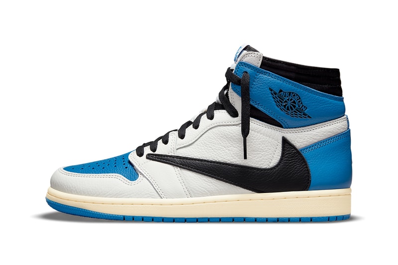 travis scott fragment nike air jordan 1 aj1 high military blue official look details swoosh