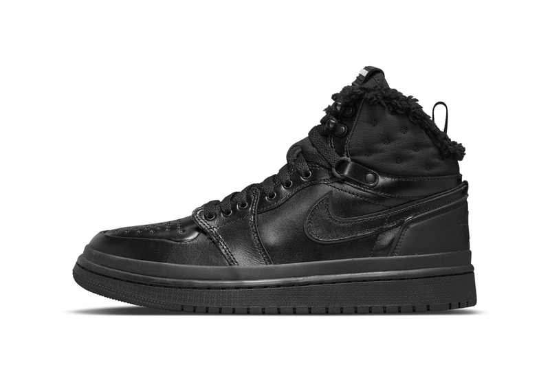 Nike Air Jordan 1 AJ1 Acclimate Black Faux Fur Sneakers