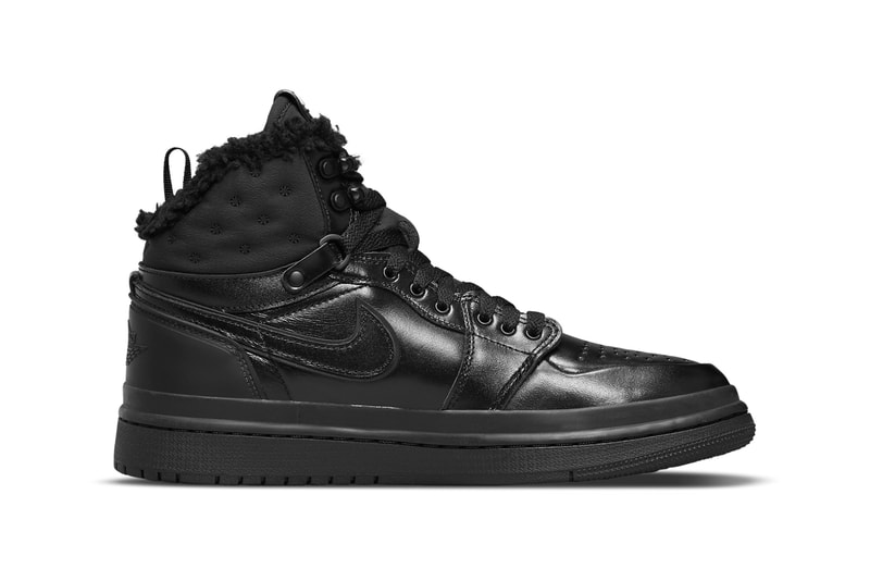 Nike Air Jordan 1 AJ1 Acclimate Black Faux Fur Sneakers