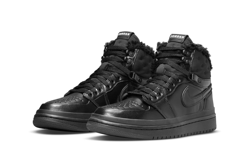 Nike Air Jordan 1 AJ1 Acclimate Black Faux Fur Sneakers