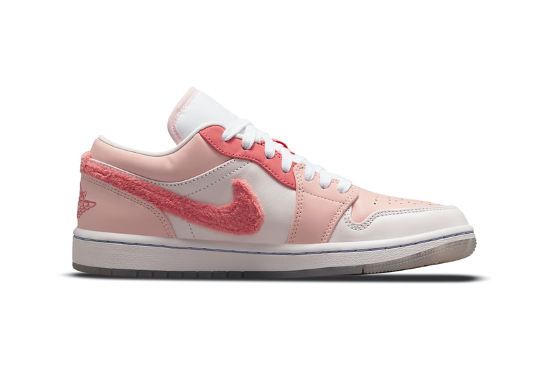 Nike Air Jordan 1 Low AJ1 Pink Mighty Swooshers Fur Sneakers Footwear Shoes Kicks