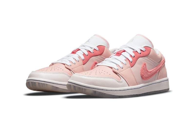 Nike Air Jordan 1 Low AJ1 Pink Mighty Swooshers Fur Sneakers Footwear Shoes Kicks
