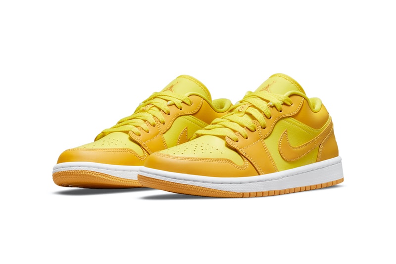 Nike Air Jordan 1 Low AJ1 Yellow Strike Colorway Sneakers Shoes Footwear Kicks Sneakerhead Lateral