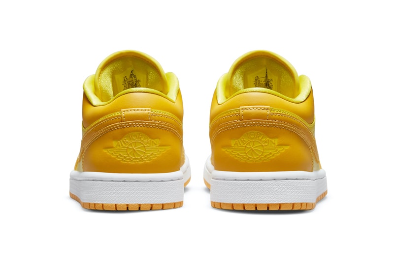 Nike Air Jordan 1 Low AJ1 Yellow Strike Colorway Sneakers Shoes Footwear Kicks Sneakerhead Heel