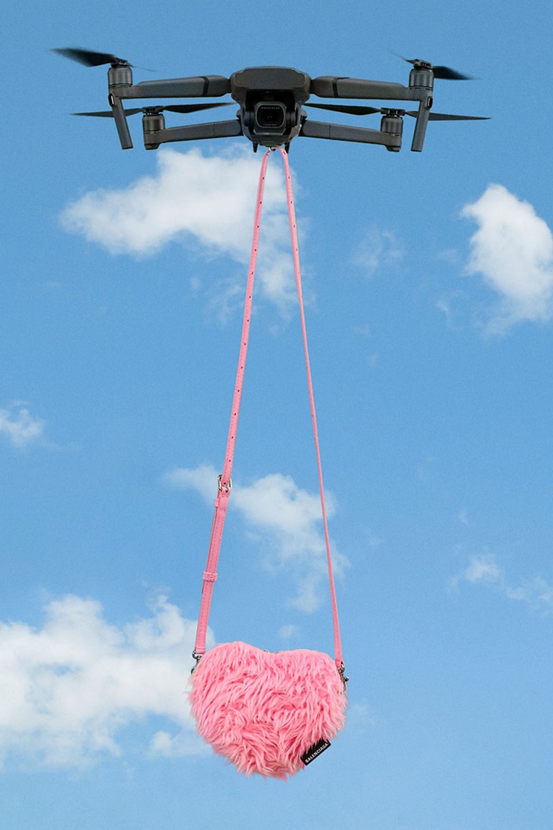 Balenciaga Qixi Chinese Valentine's Day Capsule Drone Fluffy Heart Clutch
