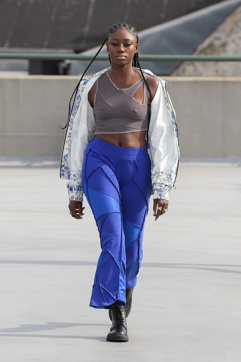 (di)vision Spring Summer 2022 runway show collection division Copenhagen Danish Brand Fashion Design Simon Nanna Wick upcycling jacket pants crop top