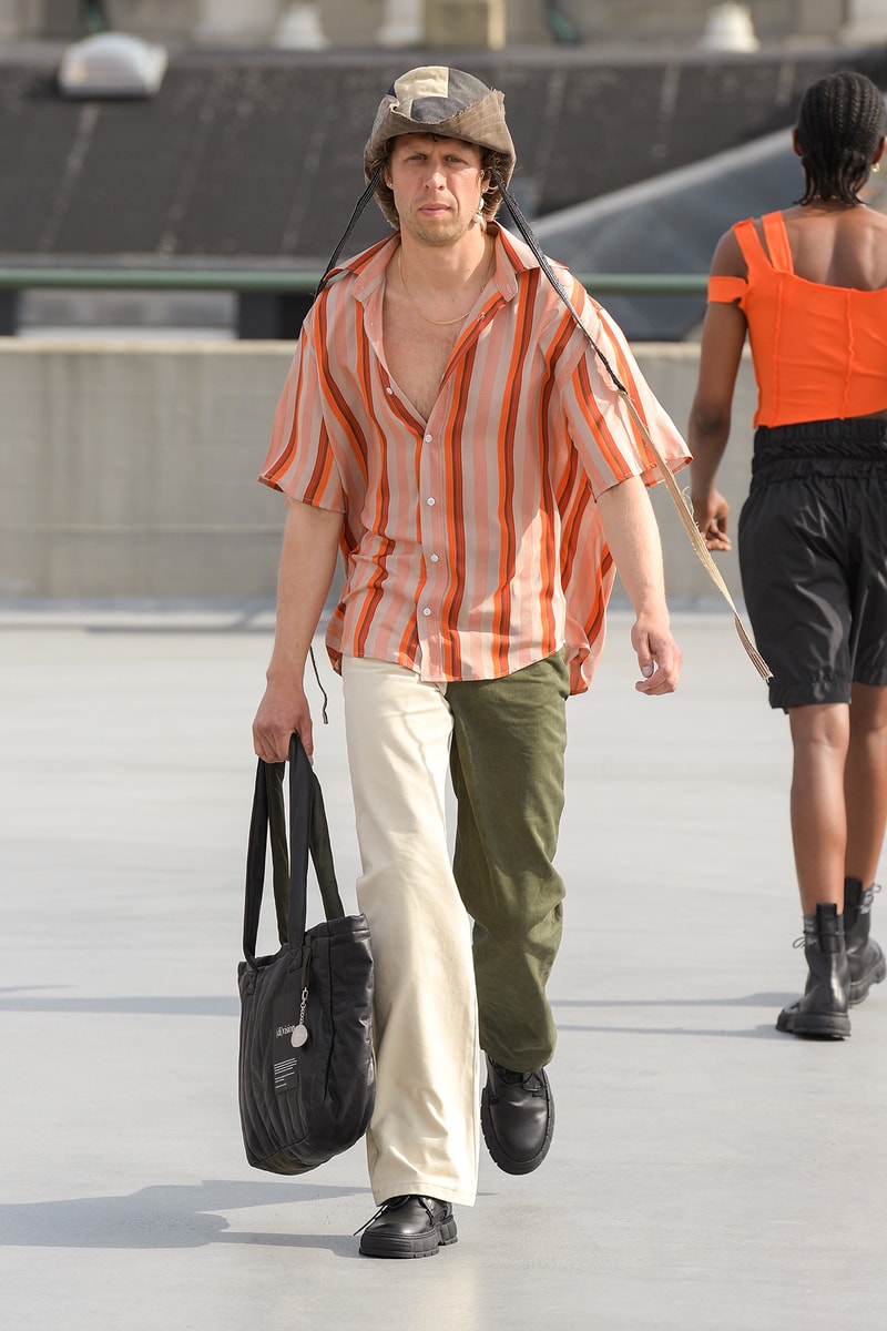(di)vision Spring Summer 2022 runway show collection division Copenhagen Danish Brand Fashion Design Simon Nanna Wick upcycling shirt bag