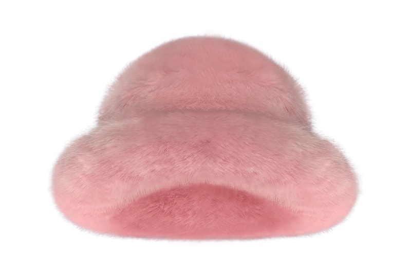 Emma Brewin Furry Pink Faux Fur Blossom Bucket Hat Rihanna